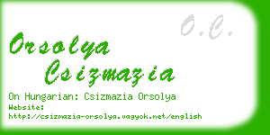 orsolya csizmazia business card